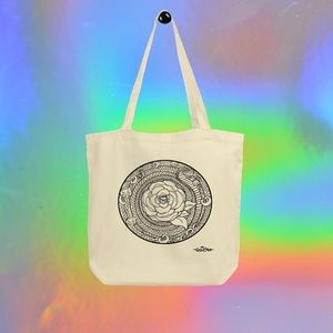 Rose Mandala tote bag by artist Tesoro Carolina
